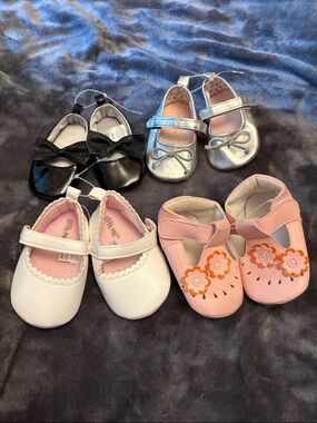 Little Me Baby Mary Jane Shoe Bundle — Pink, White, Silver & Black